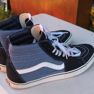 Vans Black and Blue High Top Sneakers Classic Design